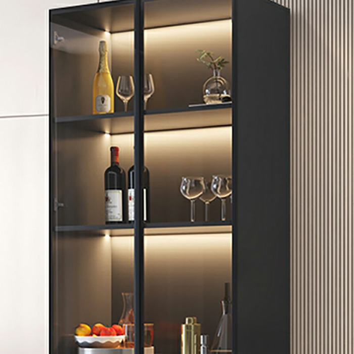 modern wine display rack cabinet with light & glass door
