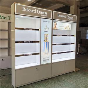estante de exhibición cosmético gabinete de exhibición de perfume blanco