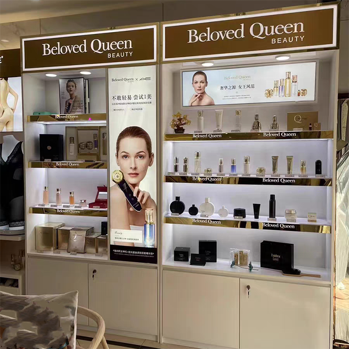 cosmetic display shelf white perfume display cabinet
