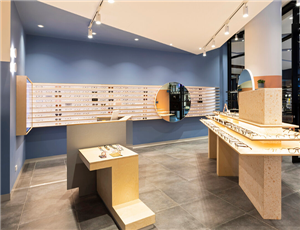 Exhibidores de gabinetes de accesorios de tienda minorista ópticos montados en la pared modernos