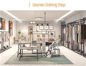 magasin de vêtements au détail boutique design de mobilier d'intérieur