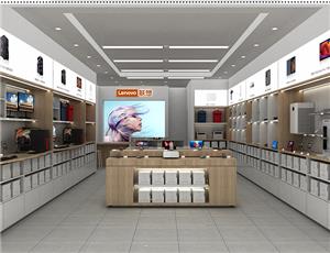 design de interiores de loja de suporte de exibição de celular de madeira personalizado