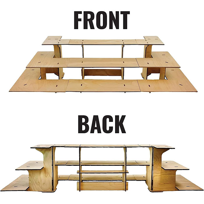 3-Tier Retail wood table top rustic corner display tables