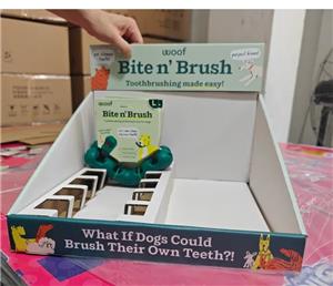 New Products- Woof shipping countertop cardboard display stand