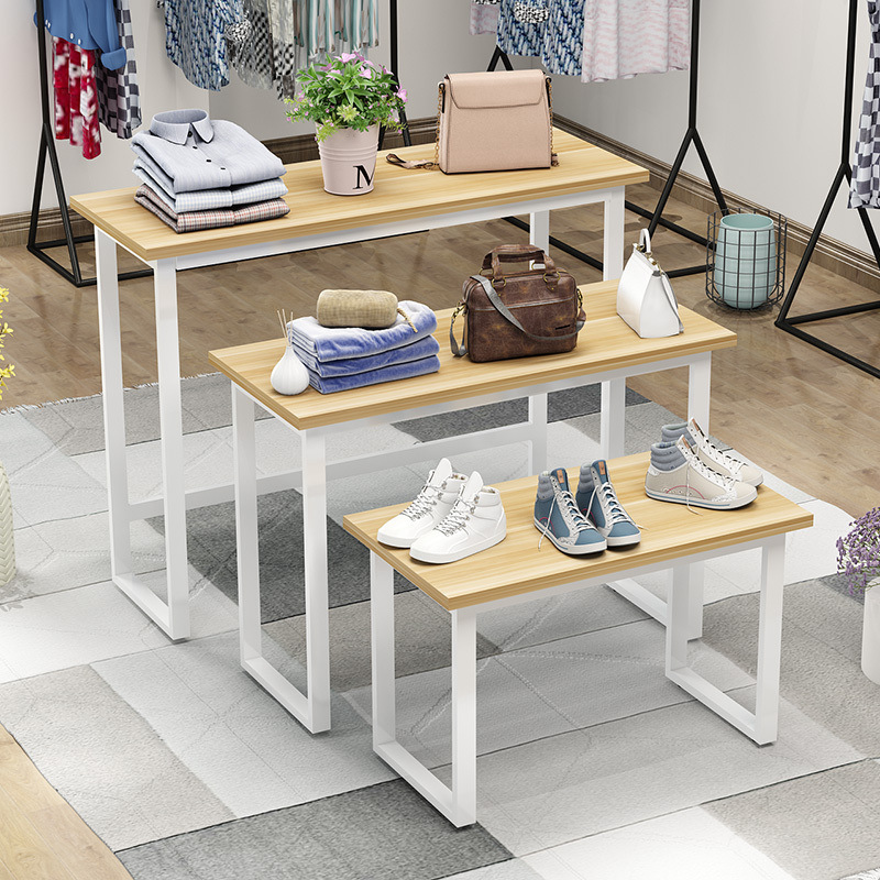 metal display table for apparel retail store