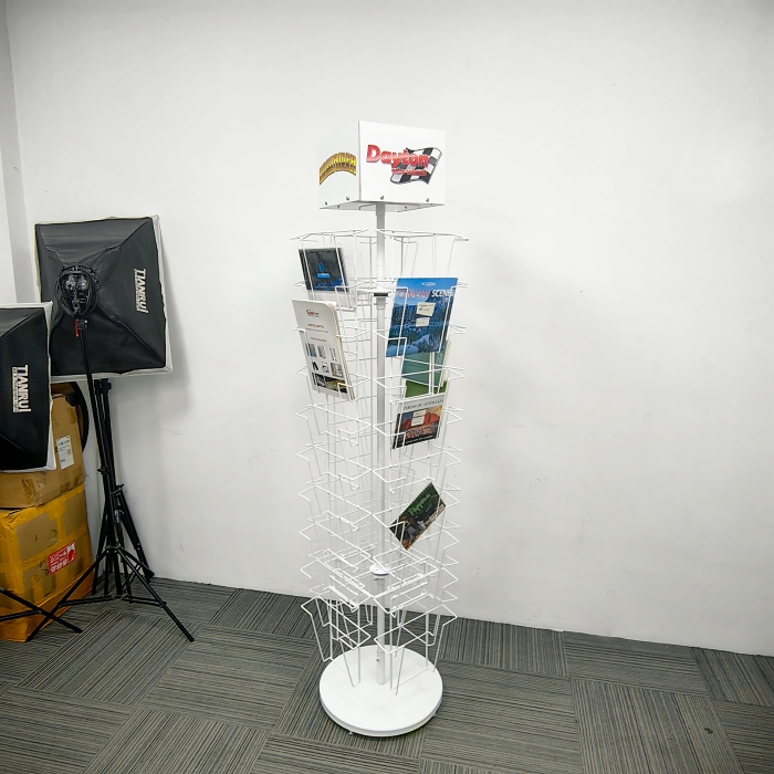 Rotatable Metal Magazine Brochure Book Display Stand