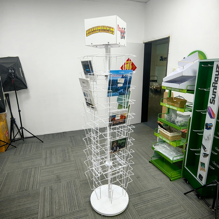 Rotatable Metal Magazine Brochure Book Display Stand