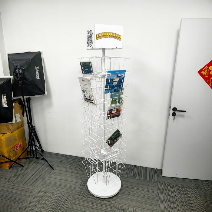 Rotatable Metal Magazine Brochure Book Display Stand