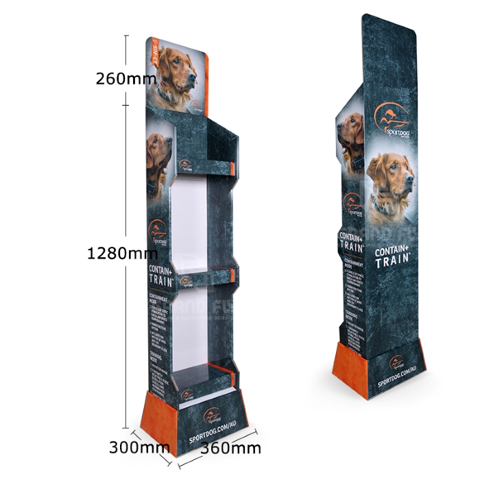 Corrugated Cardboard Pet Food Floor Display Stand Shelf