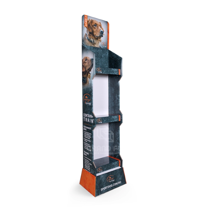 Corrugated Cardboard Pet Food Floor Display Stand Shelf