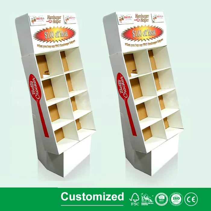 Retail Shop Custom Cardboard Pop Floor Display Stand