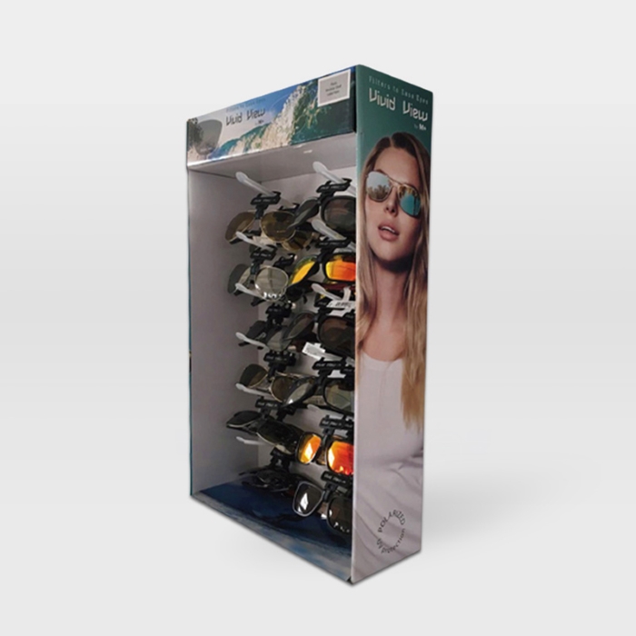 Retail Shop Wall Mounted Cardboard Sunglass Display Rack Box