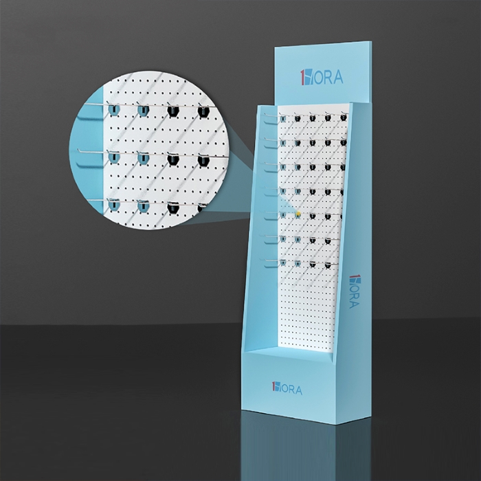 Cardboard Pegboard Accessories Display Stand with Hooks