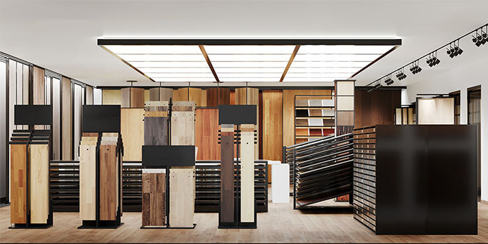 wood flooring display stands