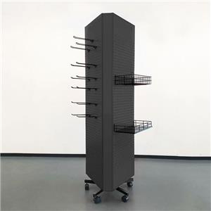 Free standing retail pegboard power tool display stand