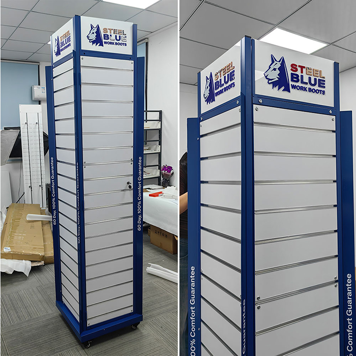 freestanding floor standing slatwall display stand