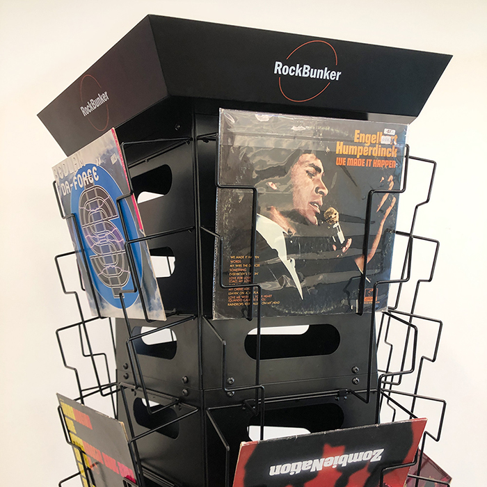 Floor Rotating Black Vinyl Record Holder rack stand