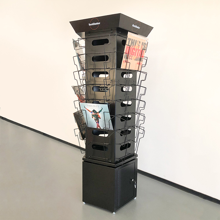 Floor Rotating Black Vinyl Record Holder rack stand
