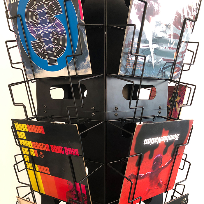 Floor Rotating Black Vinyl Record Holder rack stand