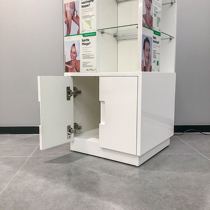cosmetic retail store perfume display led wooden display cabinet
