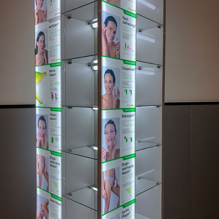 cosmetic retail store perfume display led wooden display cabinet