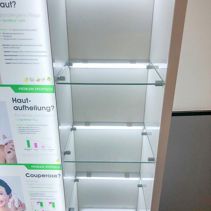 cosmetic retail store perfume display led wooden display cabinet