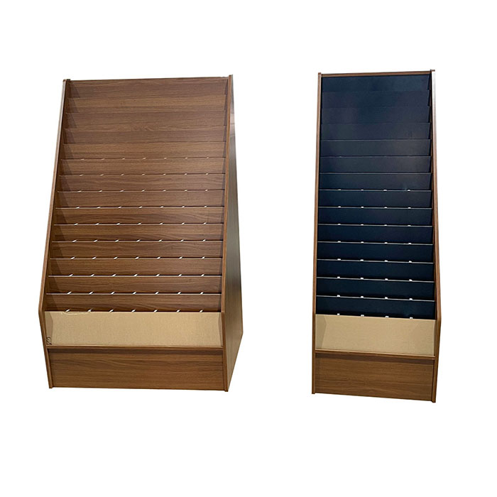 wooden brochure holder shelf display comic book display rack