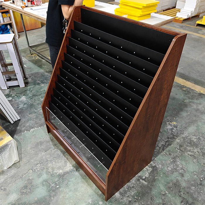 wooden brochure holder shelf display comic book display rack