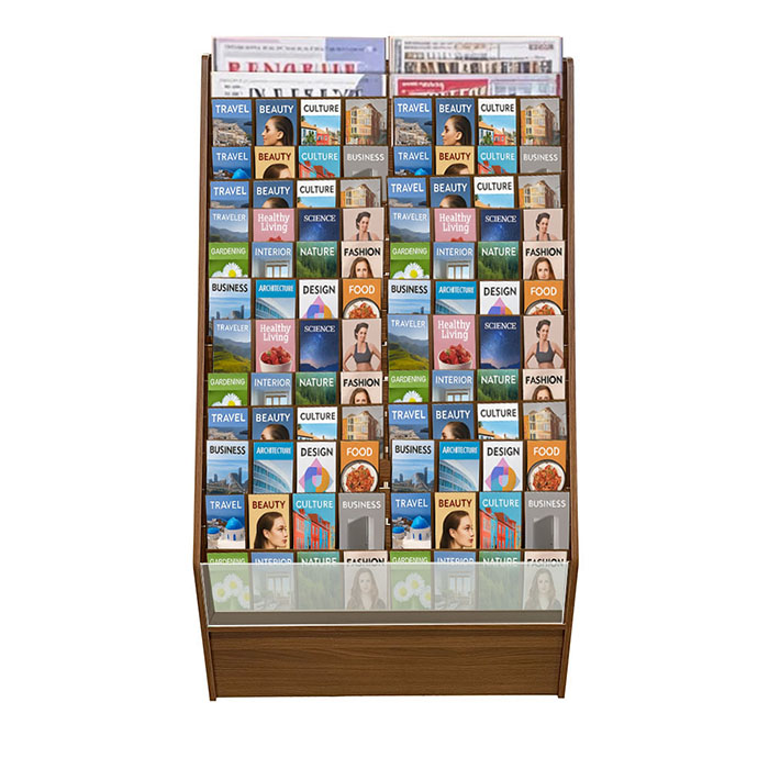 wooden brochure holder shelf display comic book display rack