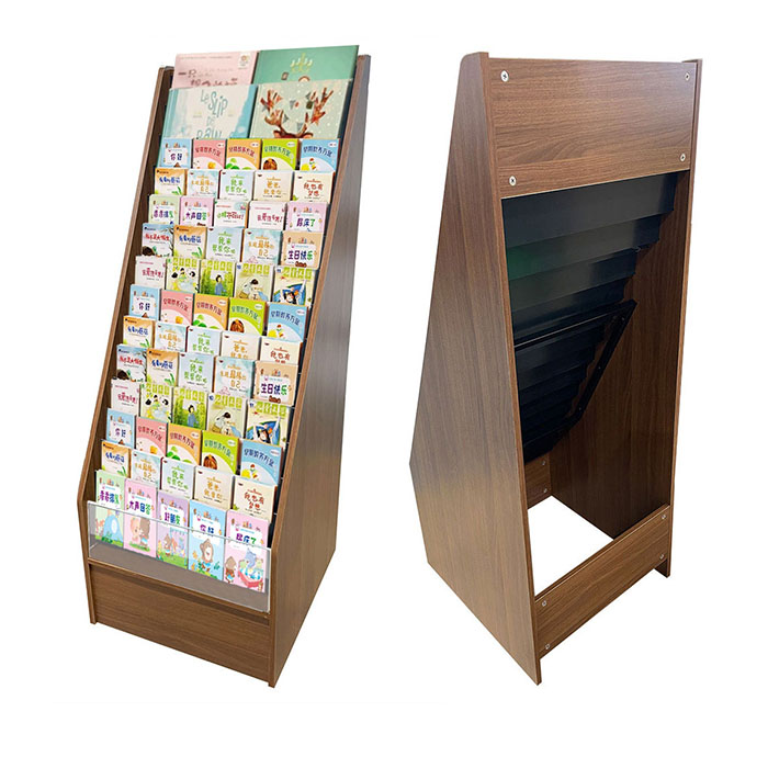 wooden brochure holder shelf display comic book display rack