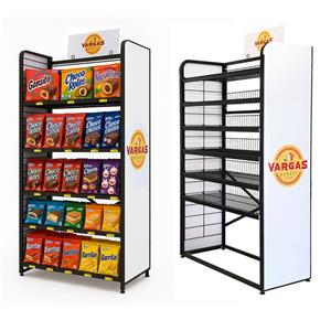 Estantes de exhibición de refrigerios minoristas y accesorios de tienda