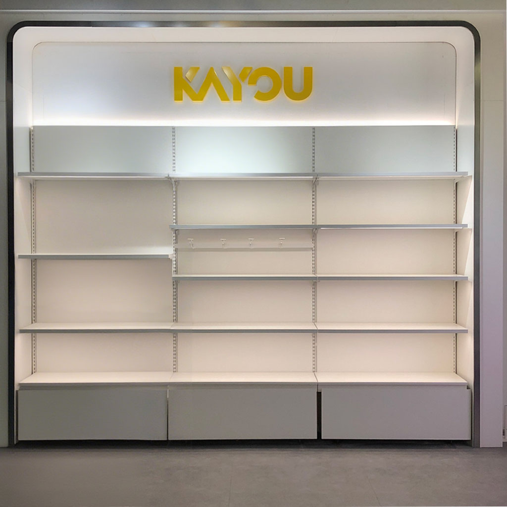Metal LED Display Shelf Lighted Retail Store Stand