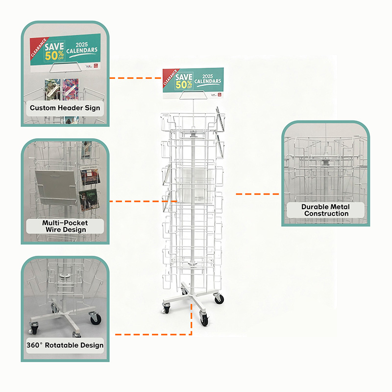 floor stands spinner wire greeting card display rack