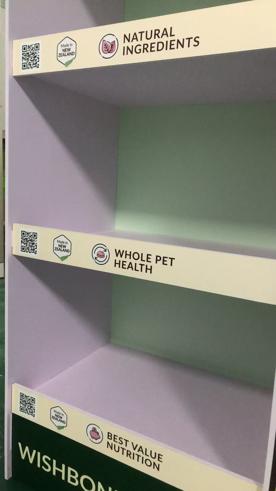 Floor-standing multi-layer PVC pet food display rack