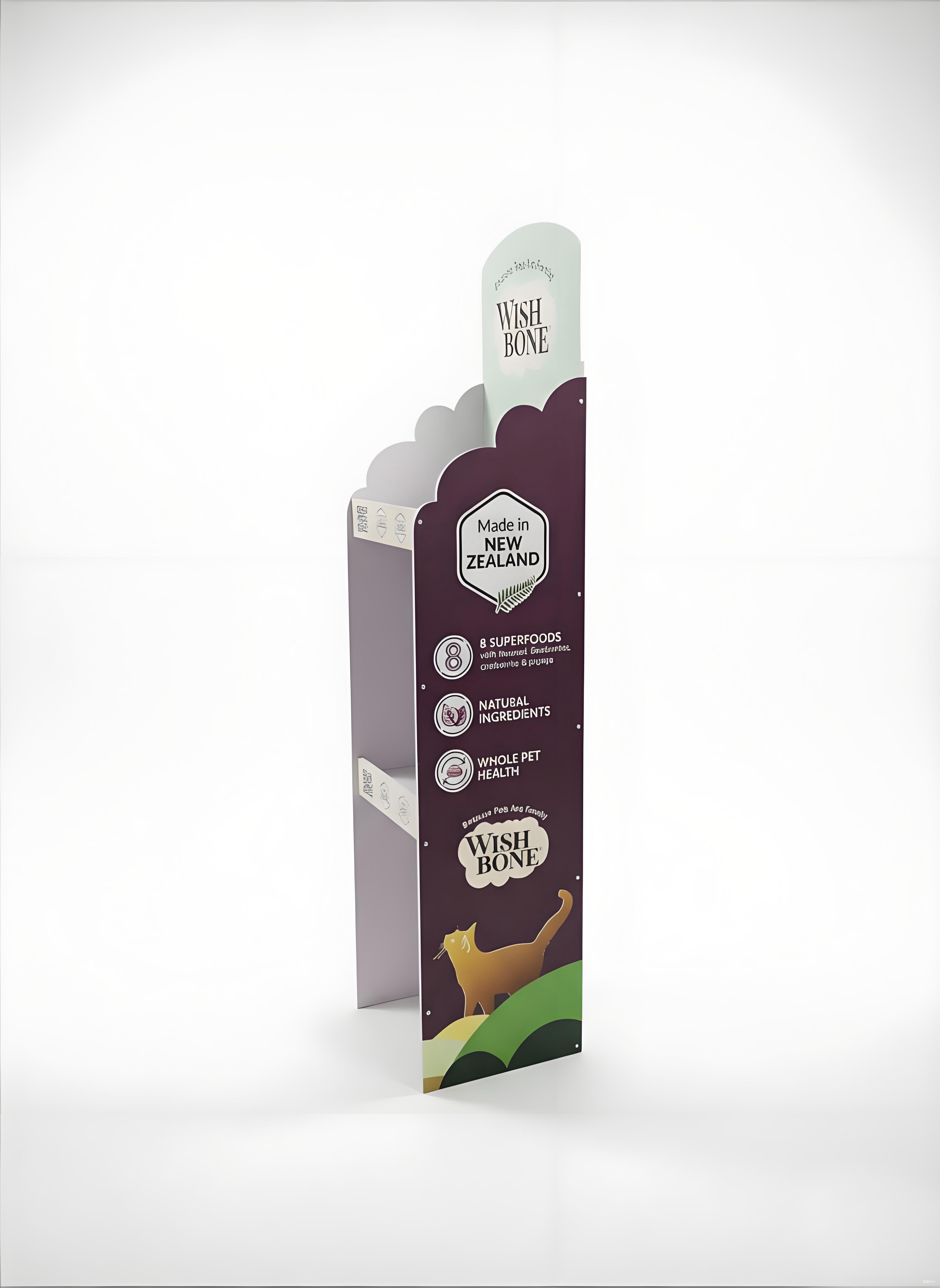 Floor-standing multi-layer PVC pet food display rack