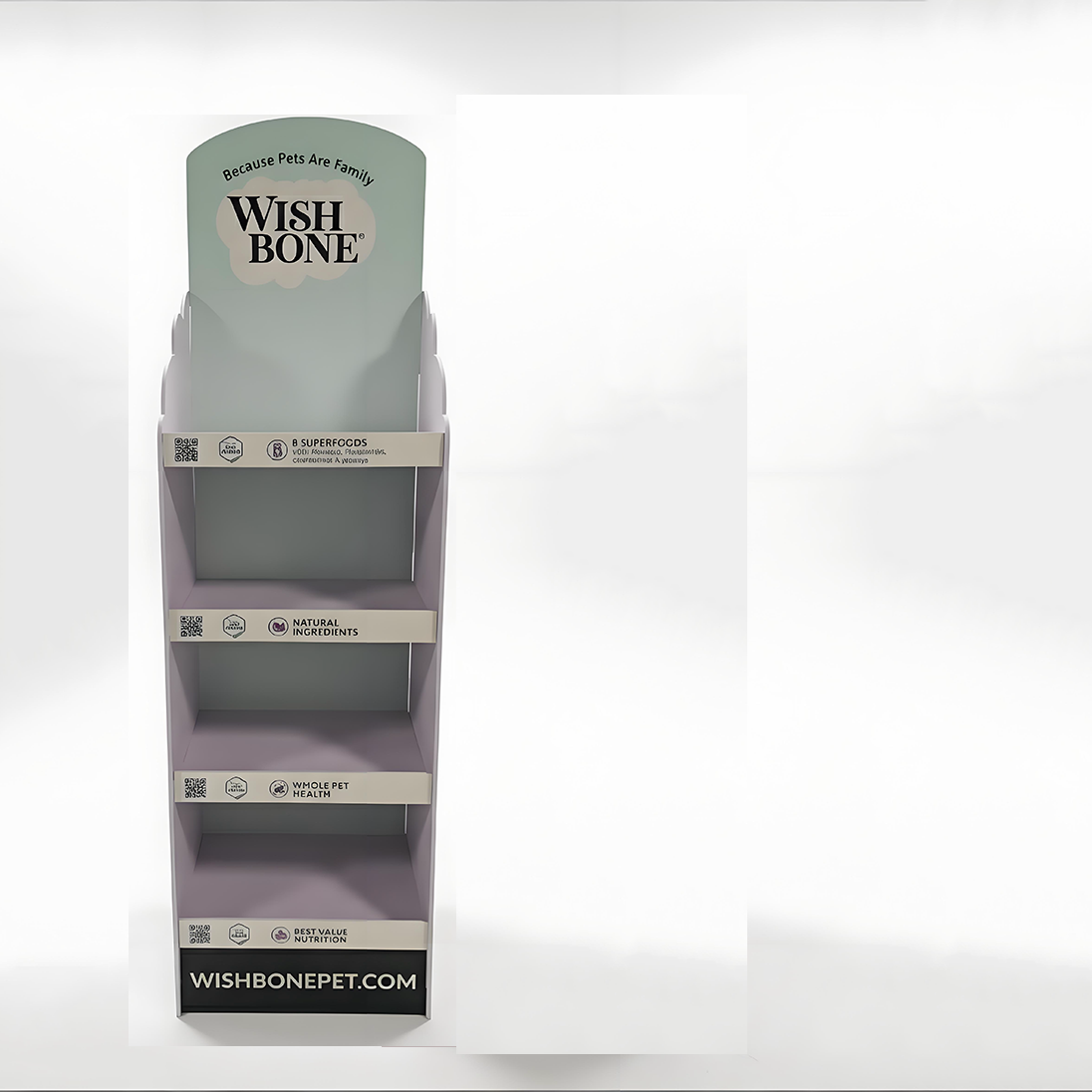 Floor-standing multi-layer PVC pet food display rack
