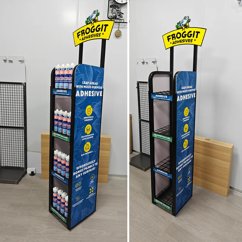 Adhesive Mounted Metal Display Rack
