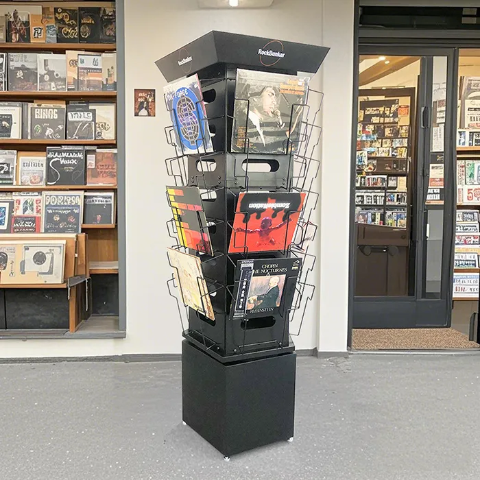 Hard to browse? Can 4-way rotating vinyl displays help?