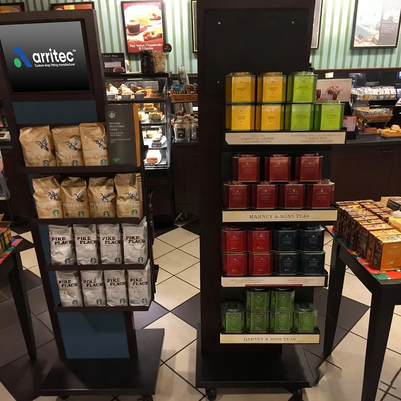 Coffee Bean Display Stand for Coffee Shops and Retail Stores
