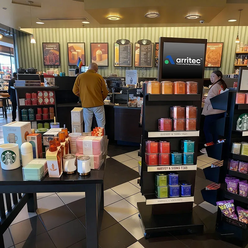 Coffee Bean Display Stand for Coffee Shops and Retail Stores