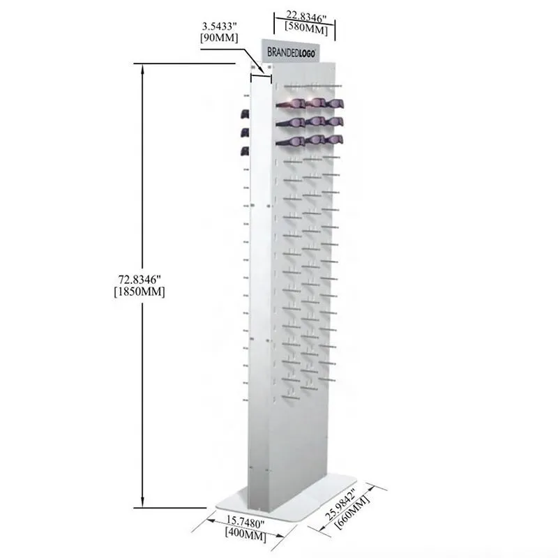 Floor standing acrylic display rack