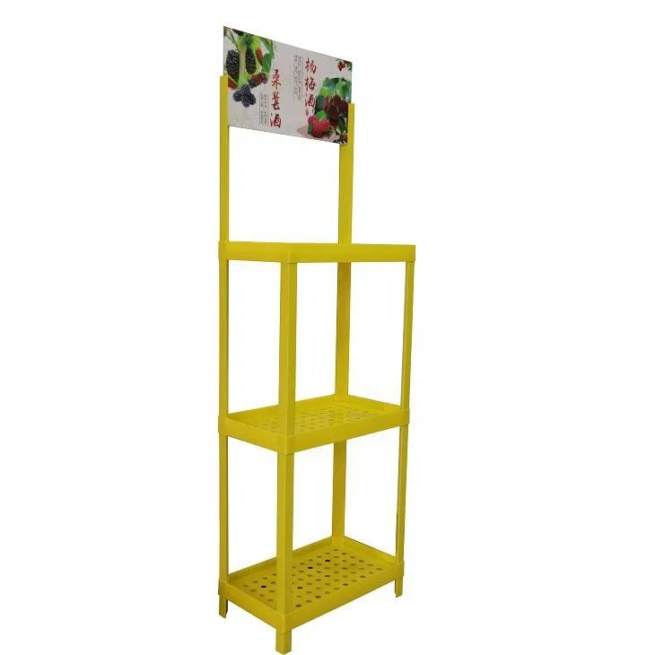 iered Plastic Retail Display Stand for Snacks and Bottles