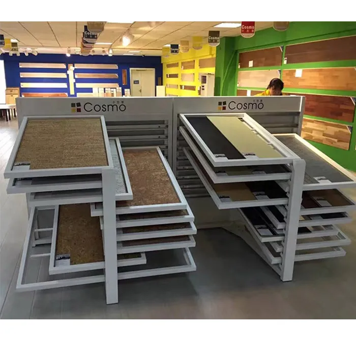 What should buyers consider when choosing a tile display rack?