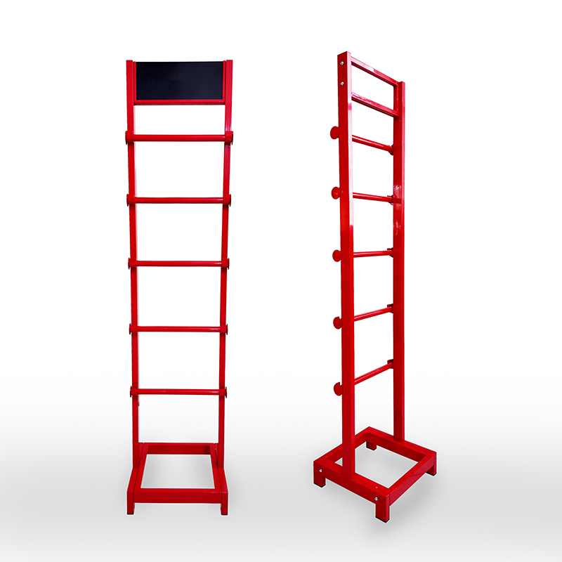 Custom Red Metal Flooring Fabric Roll Display Rack Wrapping Paper Display Stand Vinyl Roll Display Rack for Retail Store