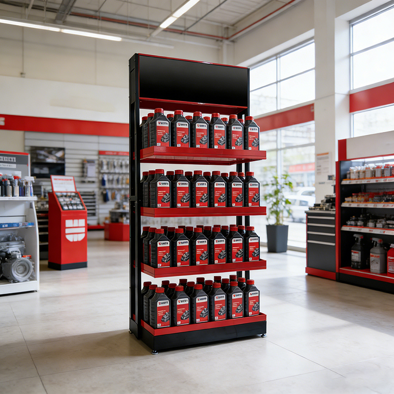 How an Automotive Oil Display Rack Helps Auto Stores Increase Product Sales and Shelf Visibility