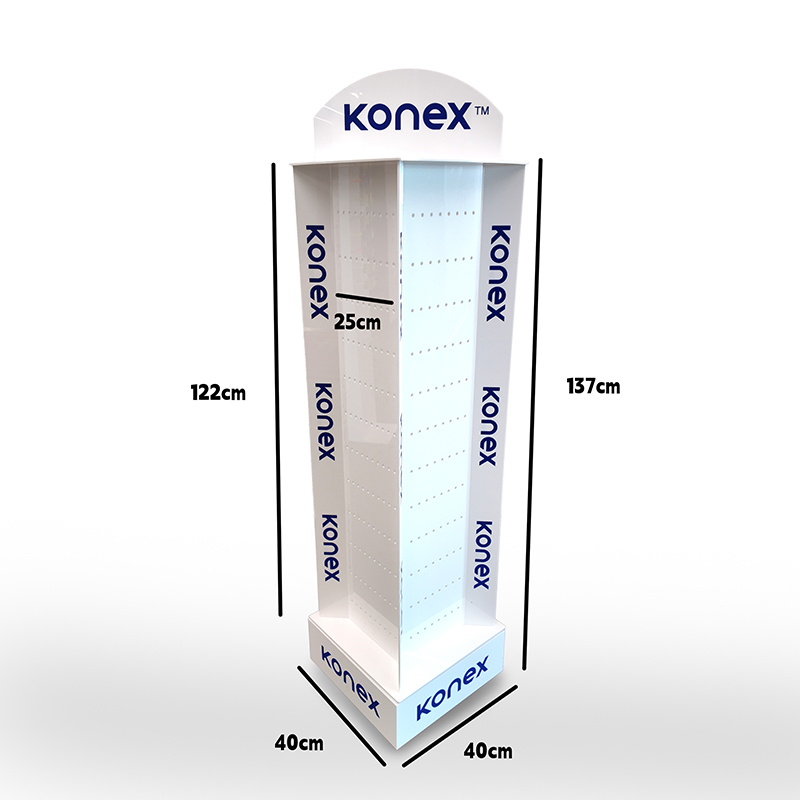 Custom Rotating Cable Keychain Display Rack Floor Acrylic Phone Accessories Display Stand for Retail Store