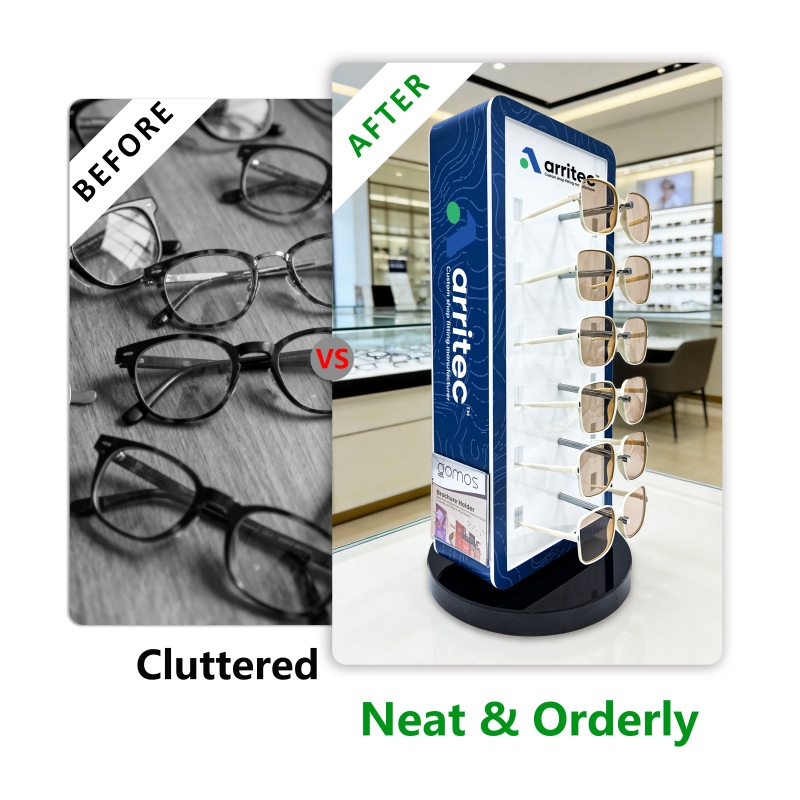 Acrylic Countertop Double Side Eyeglass Display Rack