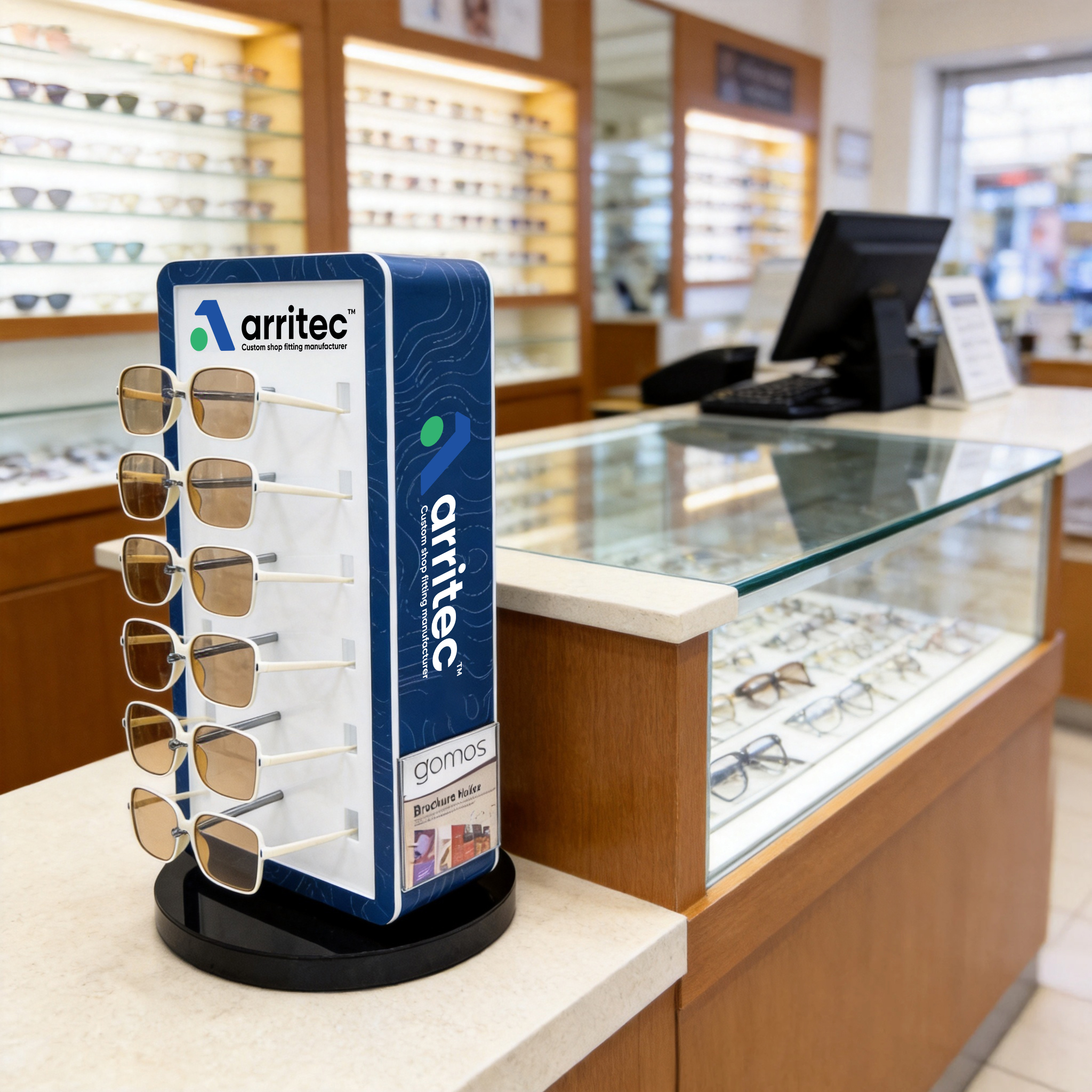 Acrylic Countertop Double Side Eyeglass Display Rack