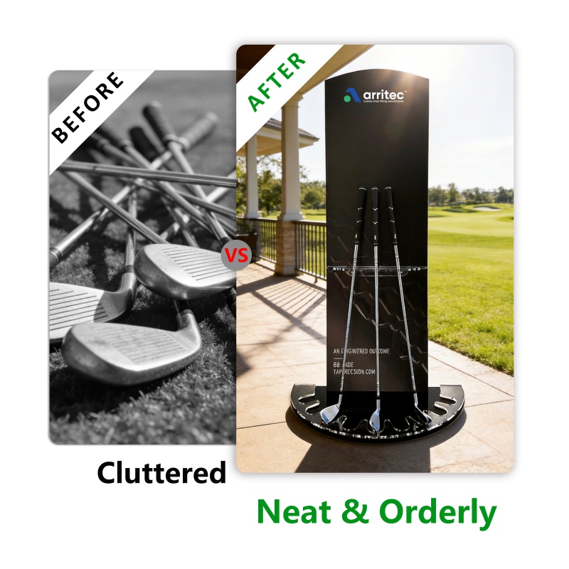 Retail Store Acrylic Golf Club Display Stand