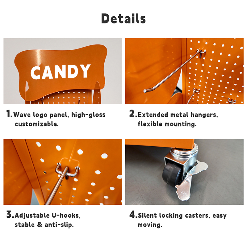 Acheter Présentoir à bonbons mobile en métal orange avec panneau perforé,Présentoir à bonbons mobile en métal orange avec panneau perforé Prix,Présentoir à bonbons mobile en métal orange avec panneau perforé Marques,Présentoir à bonbons mobile en métal orange avec panneau perforé Fabricant,Présentoir à bonbons mobile en métal orange avec panneau perforé Quotes,Présentoir à bonbons mobile en métal orange avec panneau perforé Société,